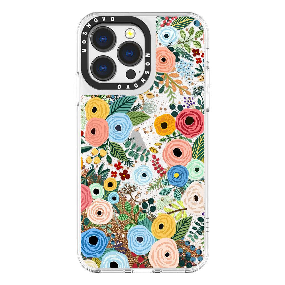 Pastel Perfection Flower Glitter Phone Case - iPhone 13 Pro Case