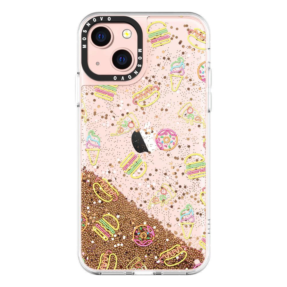 Neon Burgers Glitter Phone Case - iPhone 13 Case