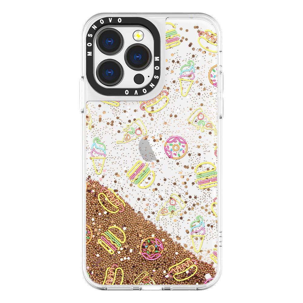 Neon Burgers Glitter Phone Case - iPhone 13 Pro Case