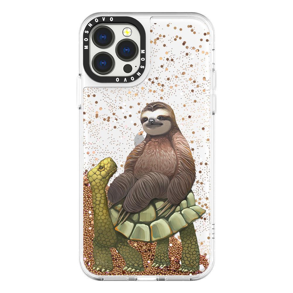 Sloth Turtle Glitter Phone Case - iPhone 13 Pro Max Case