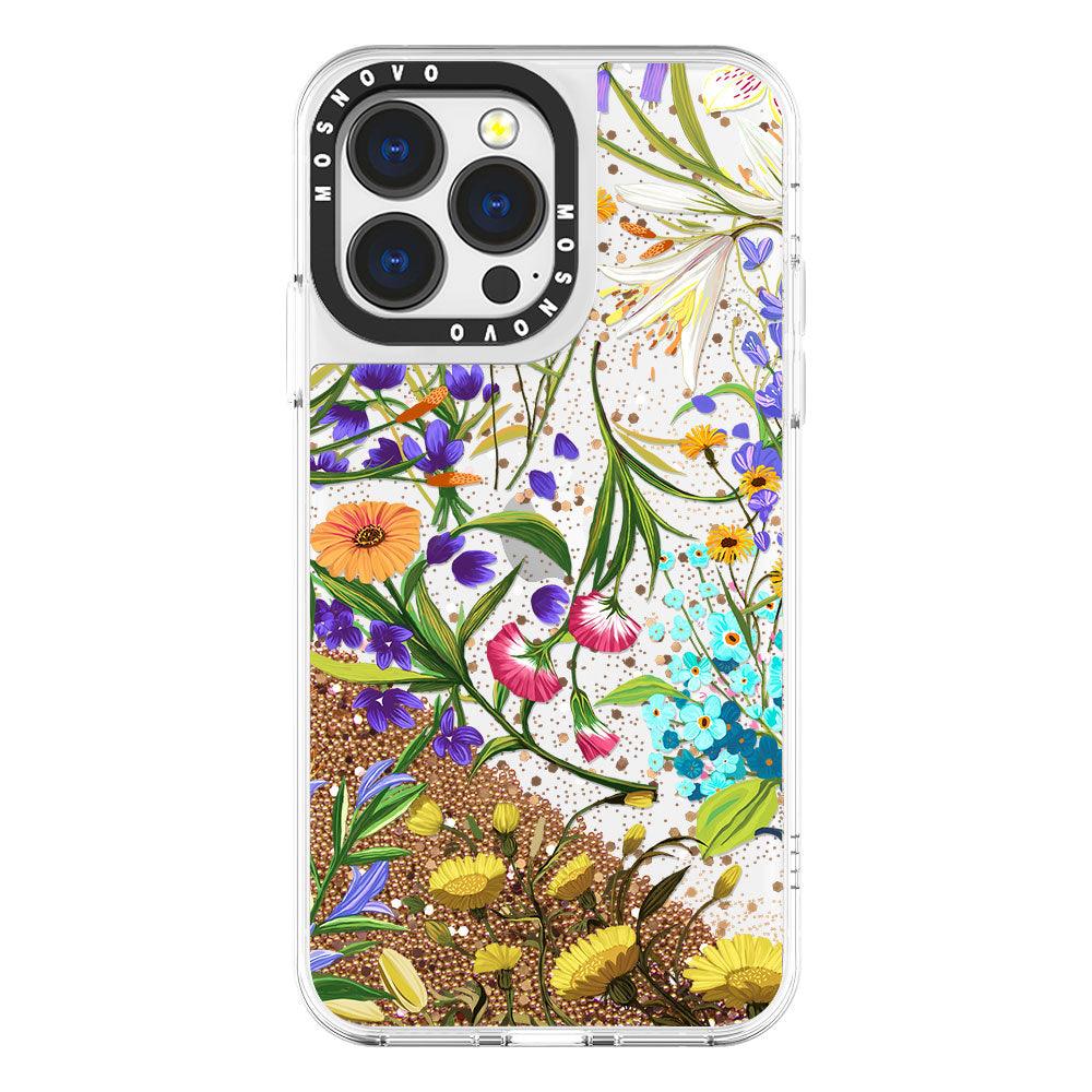 Summer Flower Holidays Glitter Phone Case - iPhone 13 Pro Case