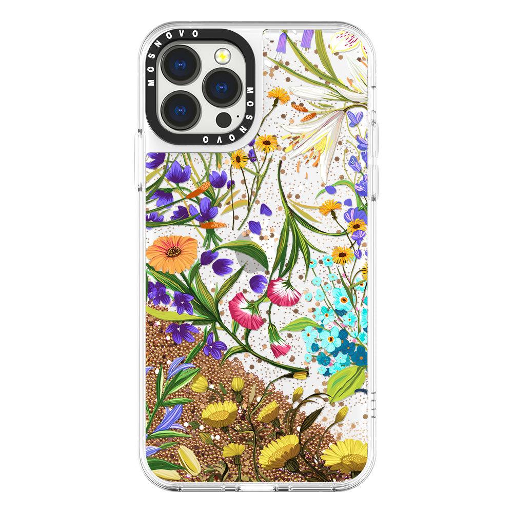 Summer Flower Holidays Glitter Phone Case - iPhone 13 Pro Max Case