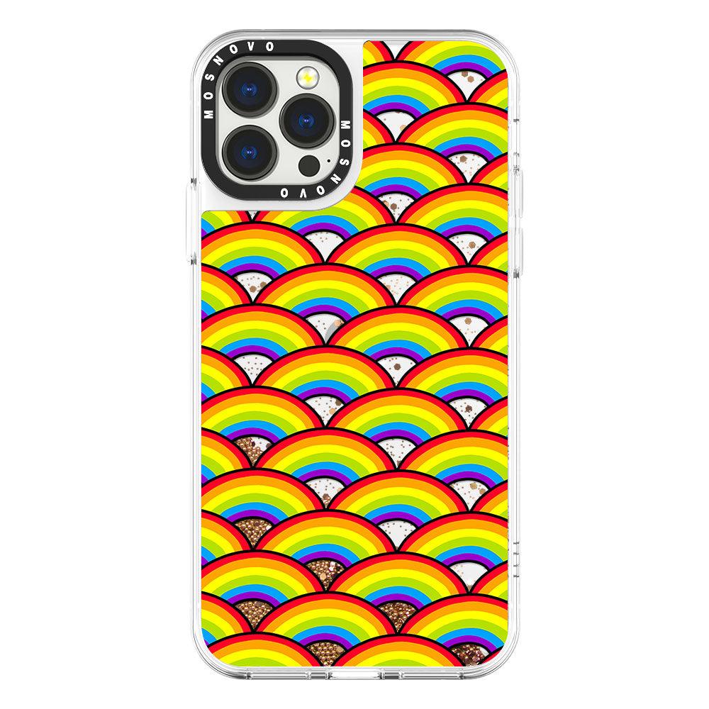 Rainbow Waves Glitter Phone Case - iPhone 13 Pro Max Case