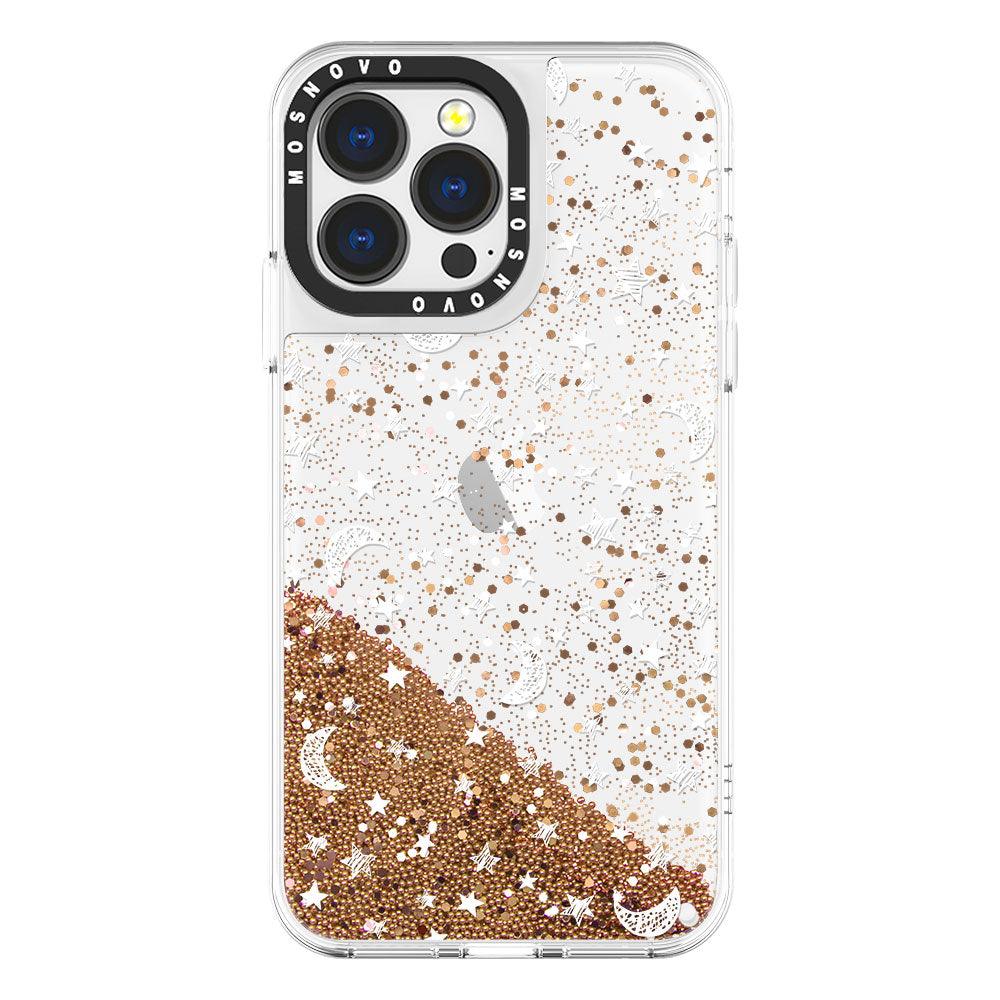 Night Moon Sky Glitter Phone Case - iPhone 13 Pro Case