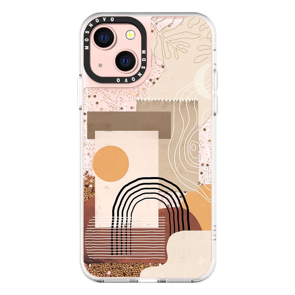 Minimalist Abstract Art Glitter Phone Case - iPhone 13 Case