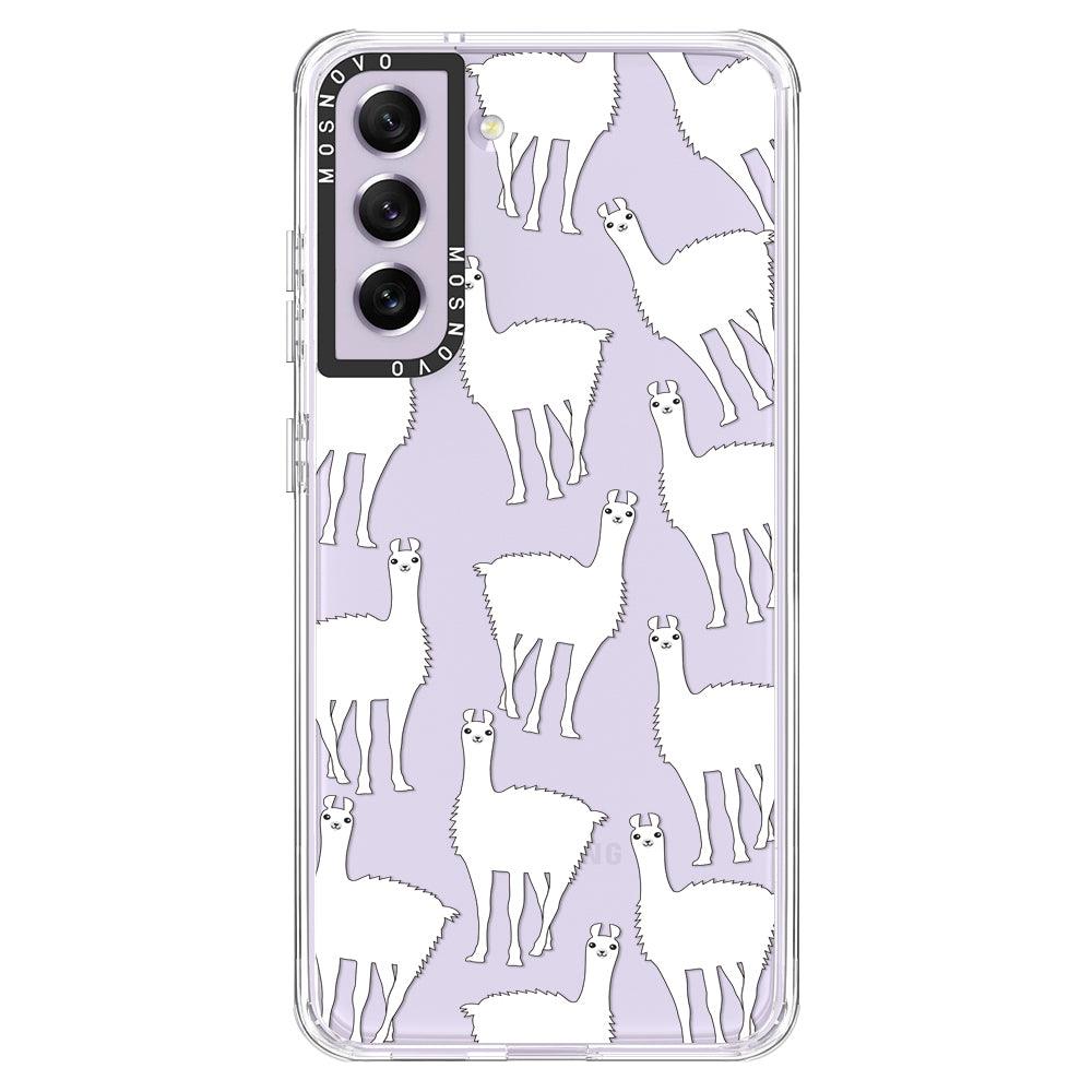 White Llama Phone Case - Samsung Galaxy S21 FE Case