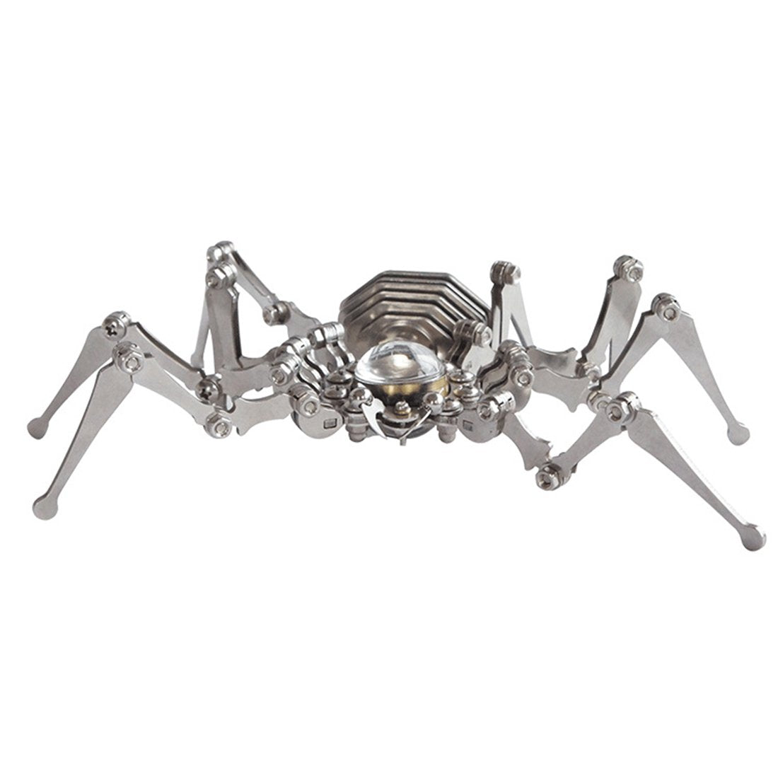 3D Stainless Steel Assembled Spider Clock Model Handmade Crafts