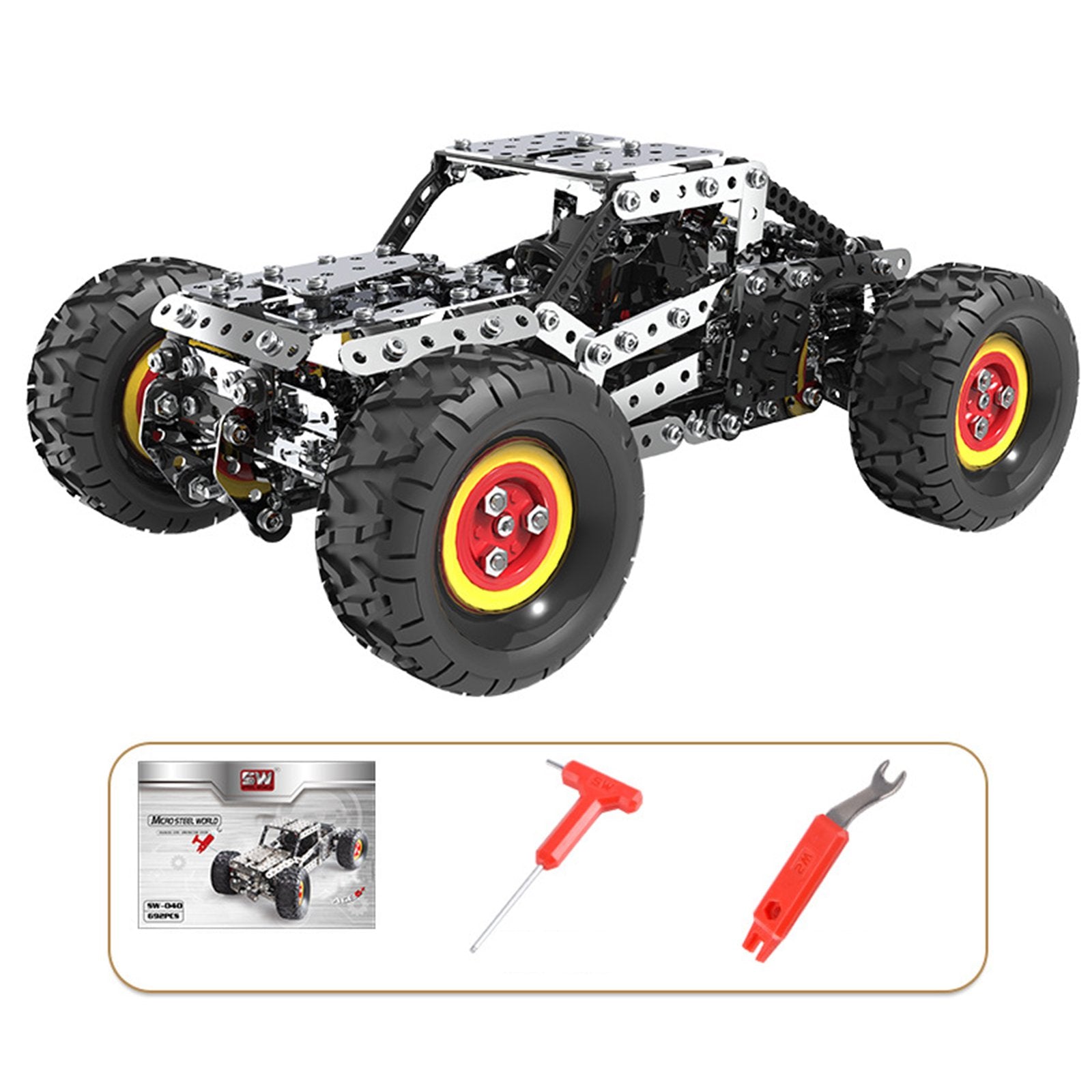 694Pcs 3D Metal Off Road Monster Truck Puzzle Model Kit Assembly Toy for Adults