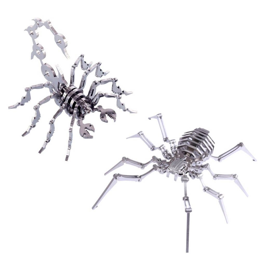 2pcs Little Scorpion & Spider King DIY Stainless Steel Metal Puzzle Model