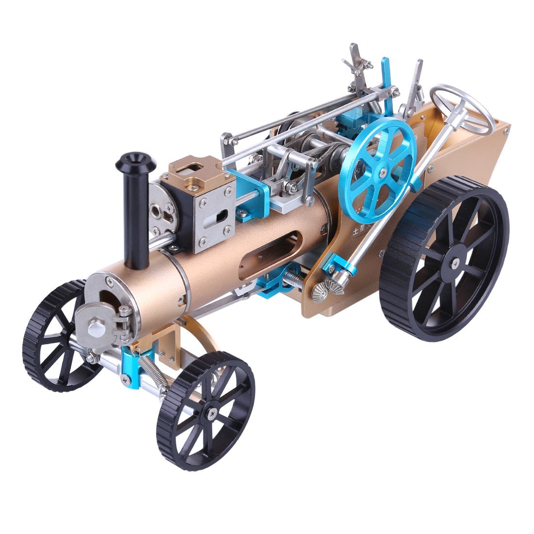 Metal Assembly One Cylinder Electric Steam Car Model Toy for Adult