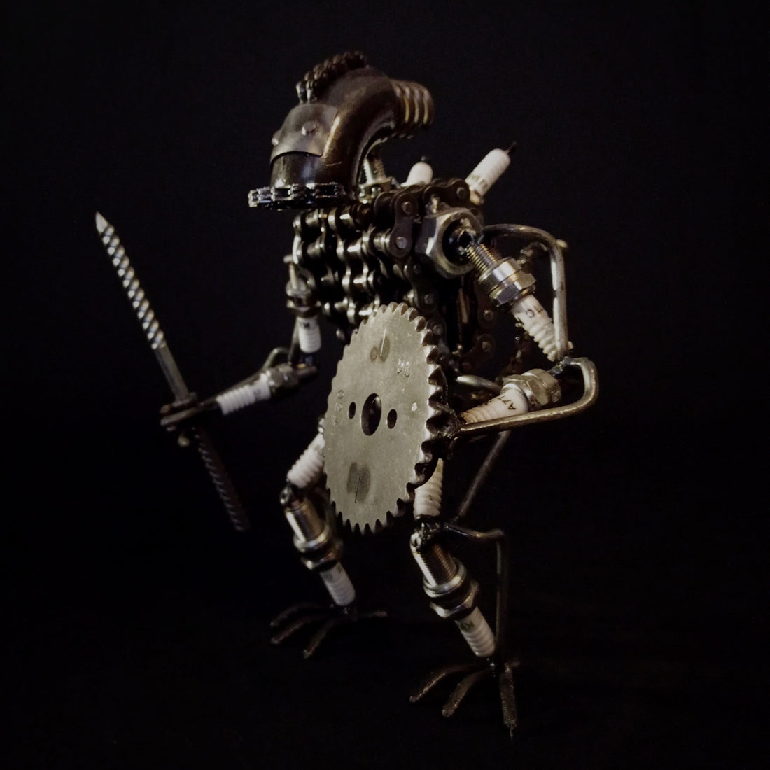 Steampunk Industrial Style 3D Metal Spark Plug Monster Solider Models Model