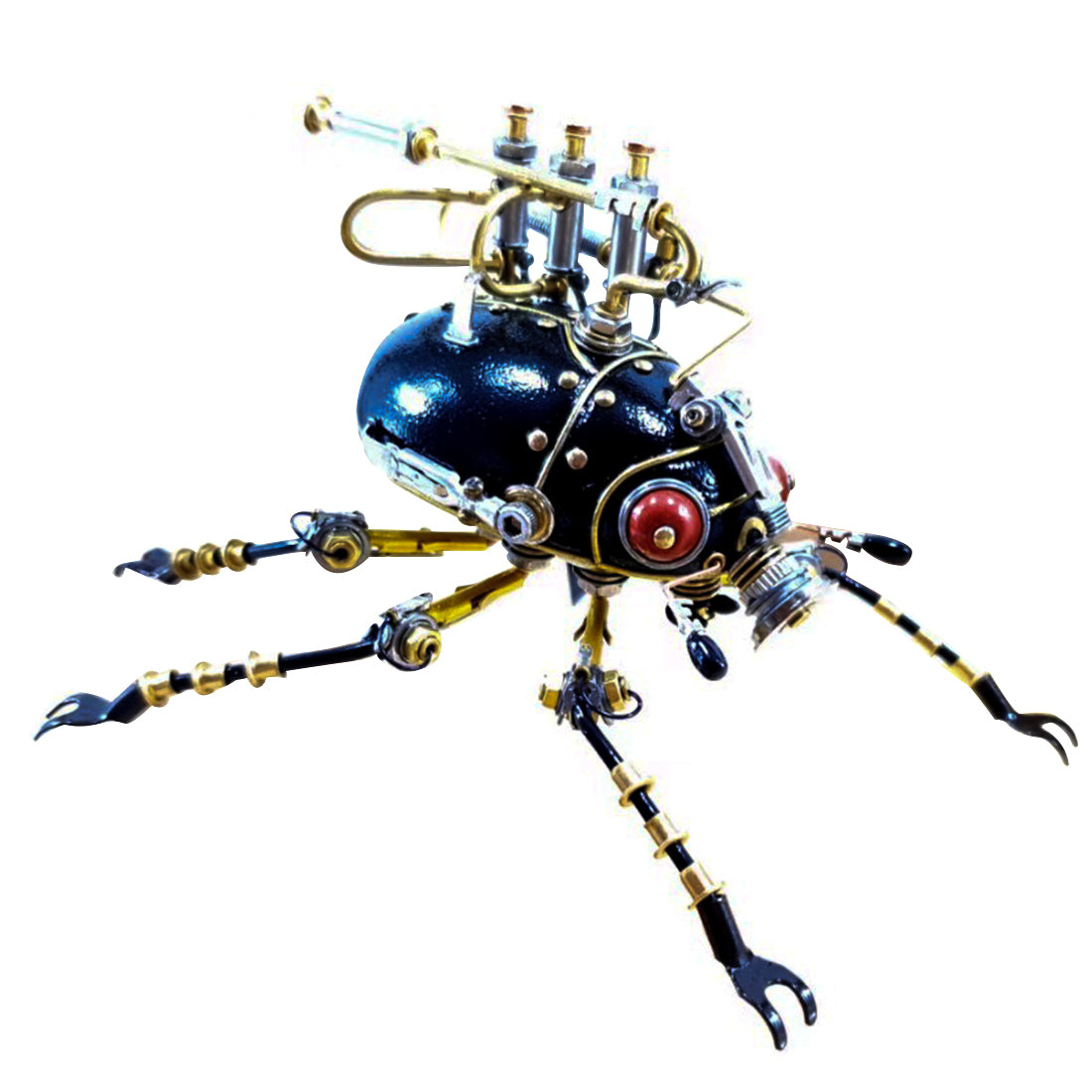 Steampunk Metal Red-Eye Small Scarab Bug Insect Sculptures Model Kits