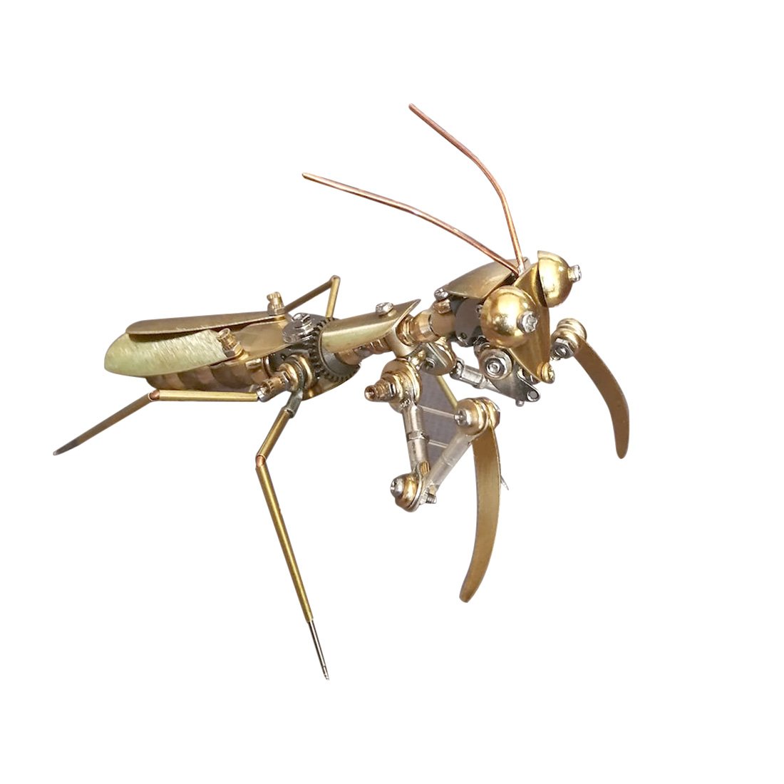 3D Metal Mechanical Copper Mantis Insects Model Steampunk Crafts