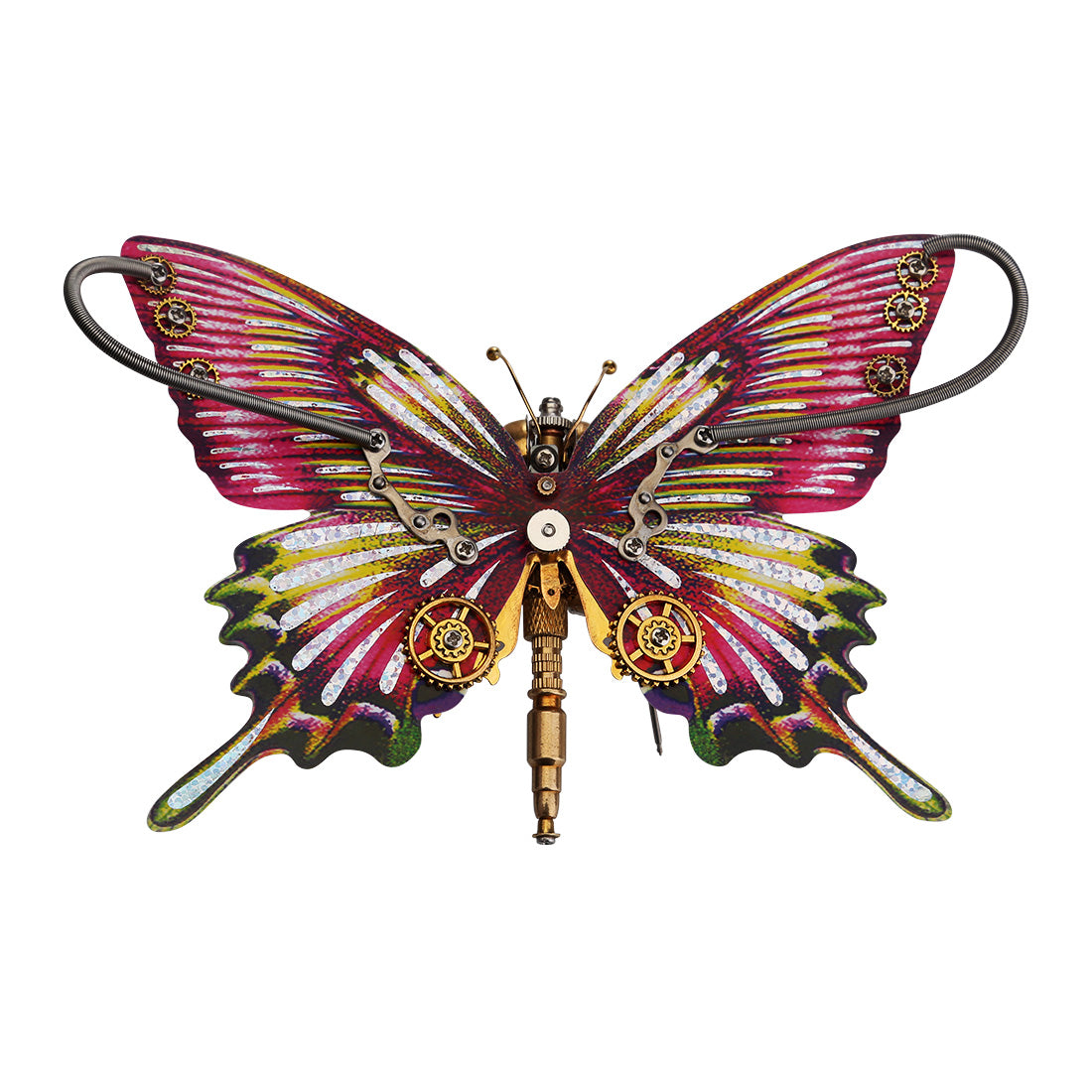 150PCS 3D Steampunk Purple Red Swallowtail Butterfly Model Kit