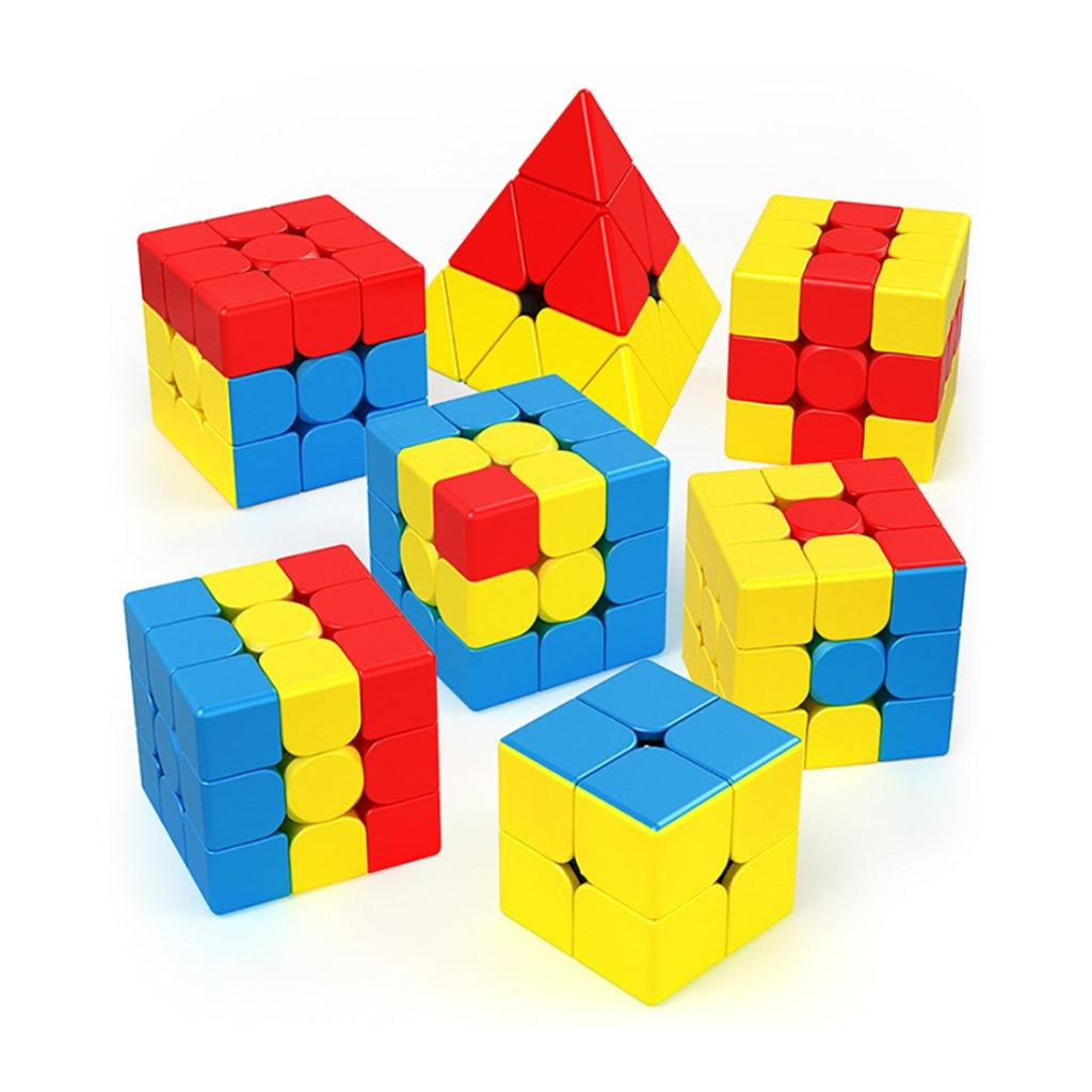 MoYu MFJS 7pcs Budget Magic Cube 3x3x3 Pyraminx Teaching Puzzle for Kids - Stickerless