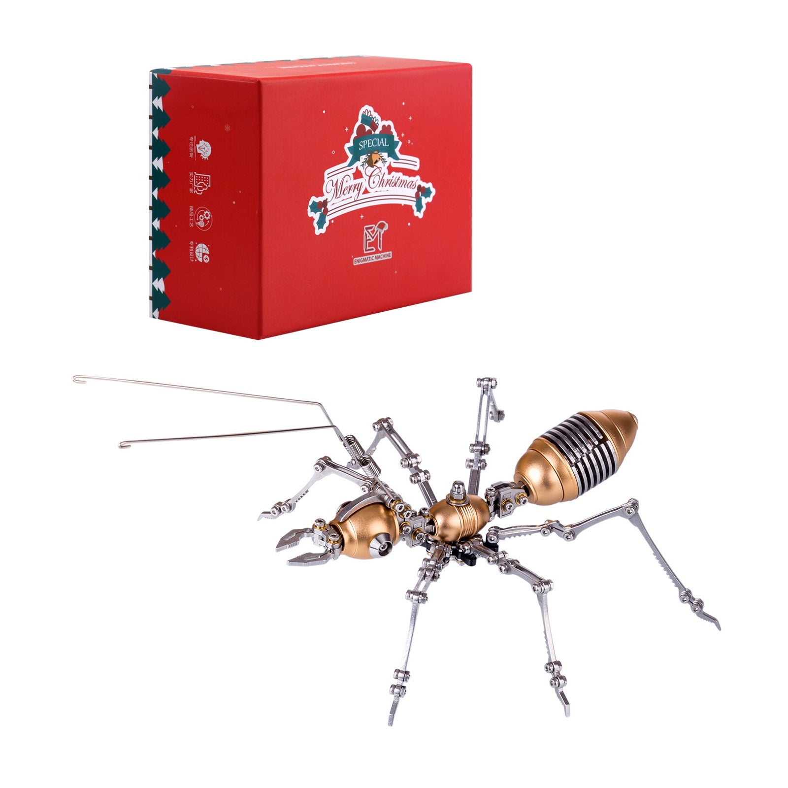 100Pcs+ Steampunk Ant Insect DIY Metal Assembly Model Kit With Christmas package