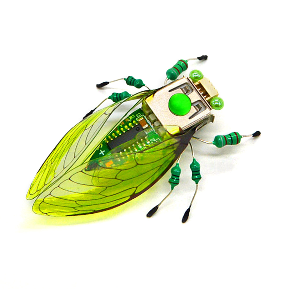 Insects DIY Assembly Model Cicada Toy Handmade Puzzle Figures with Voice-activated Photo Frame