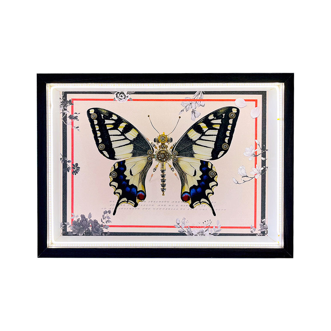 Steampunk Swallowtail Butterfly 3D Metal Puzzle Kits with Circuit Board Frame