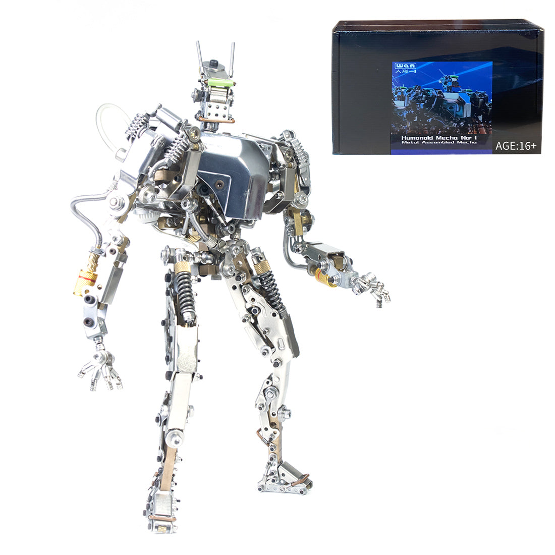 3D Metal LED Humanoid Service Robot Mecha Big Articulated Action Figure 700+PCS