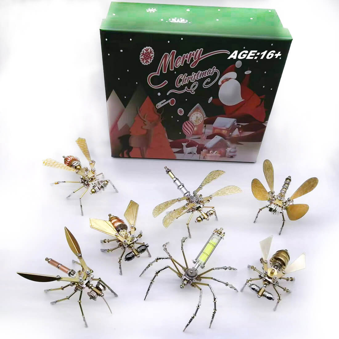 Steampunk Small Insects 3D DIY Christmas Metal Model Kits (295PCS+7PCS/SET)