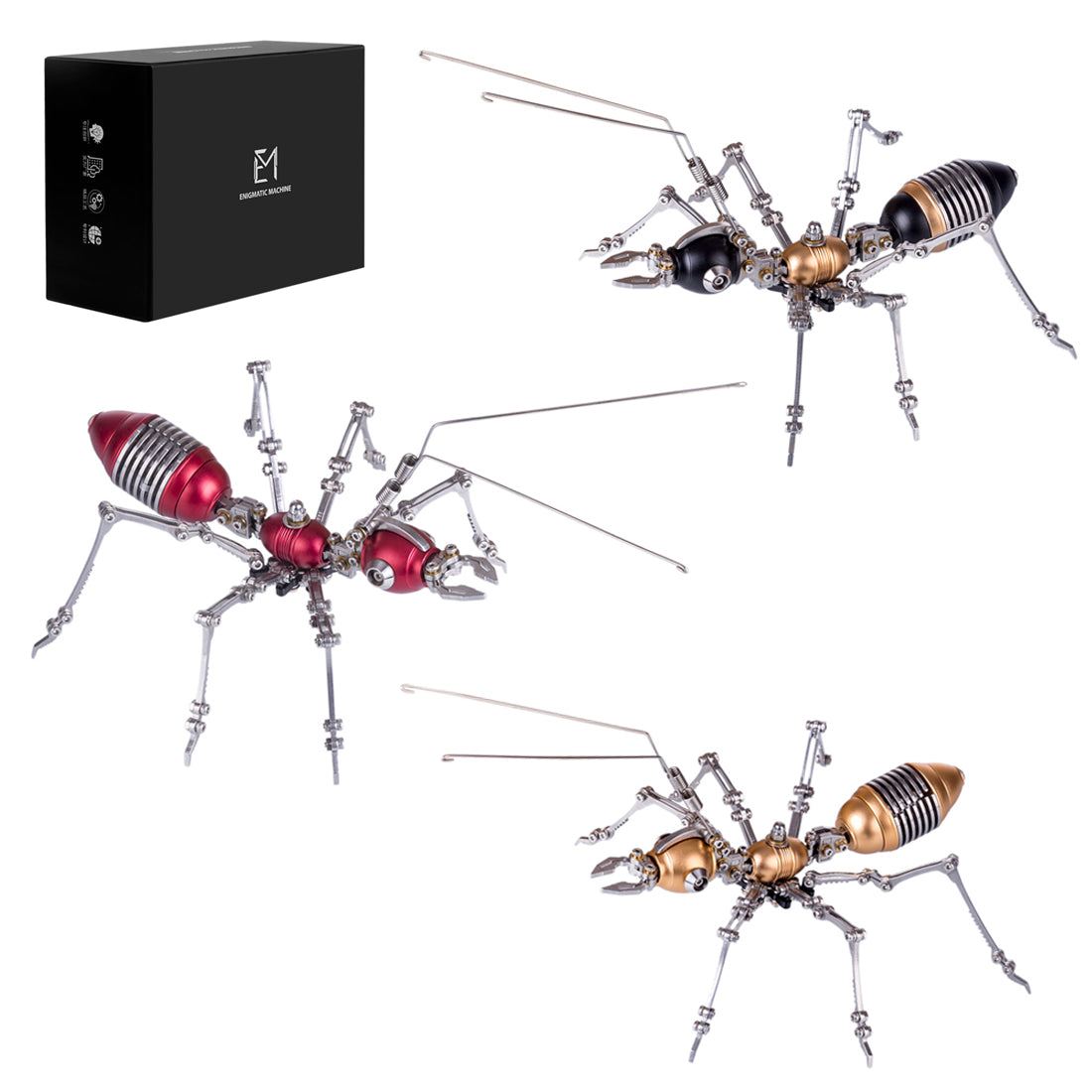 3Pcs Set Metal Worker Ant Team DIY Model Kits Assembly