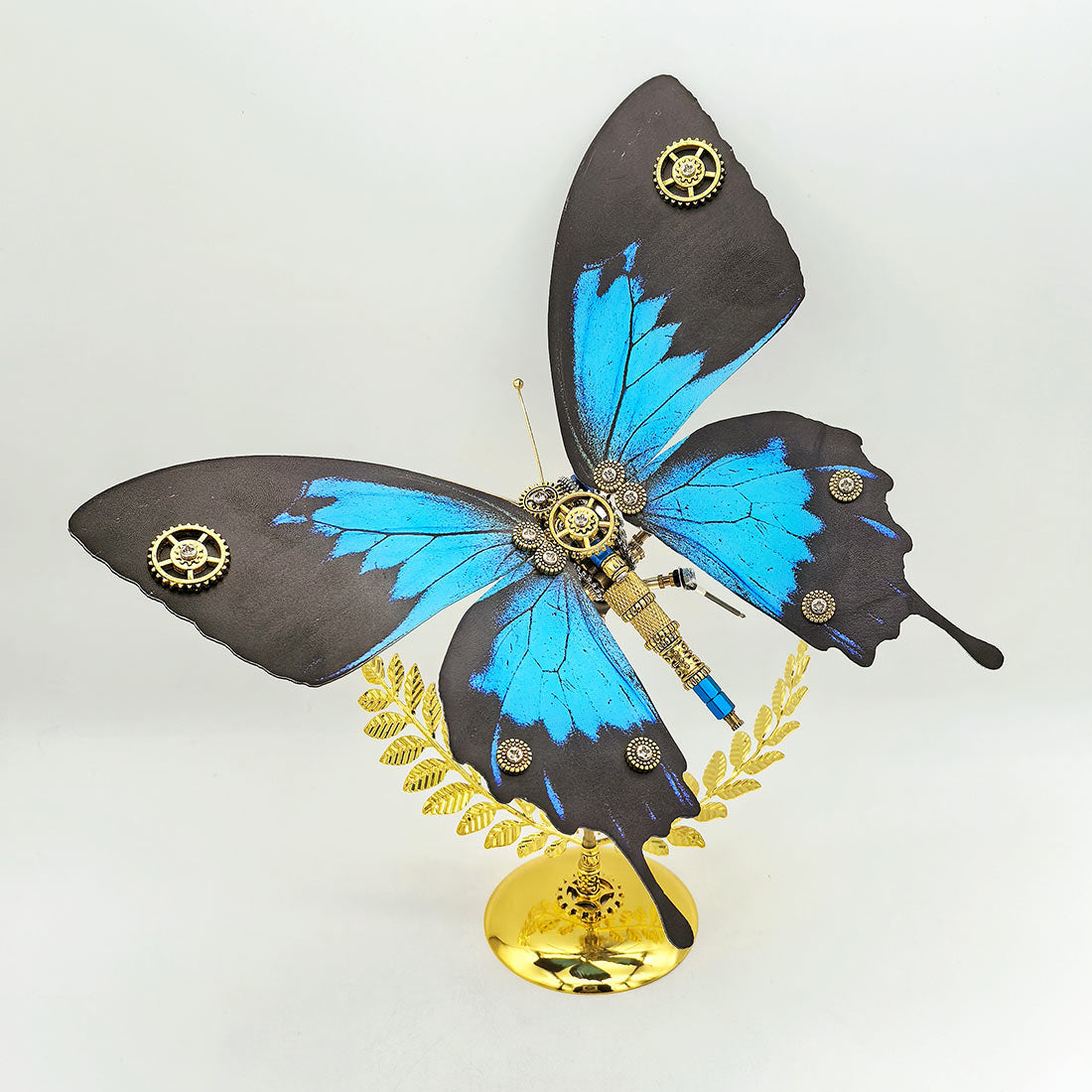 Paradise Swallowtail Butterfly 3D Metal Model Kit with Golden Leaf Stand