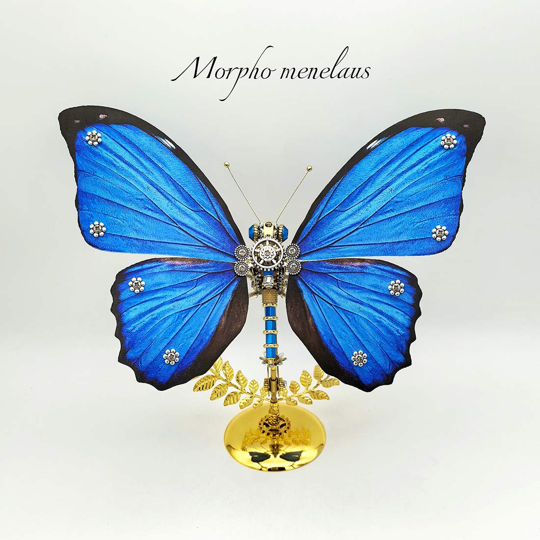 Steampunk Dreamy Blue Morpho Butterfly 3D Metal Model Kits 100+PCS