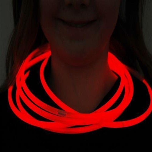 22 Inch Premium Jumbo Red Glow Sticks Necklaces - Pack of 50