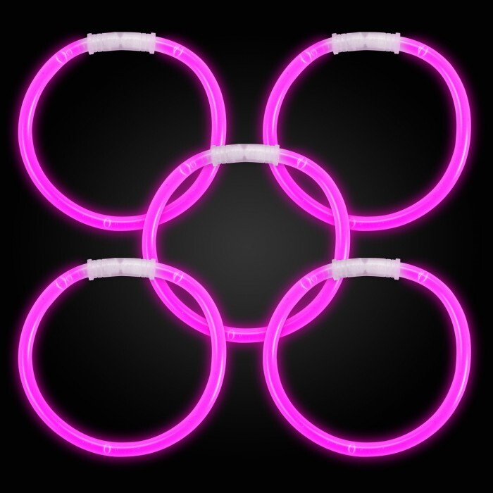 10 Inch Glow Stick Bracelets Pink - Pack of 100