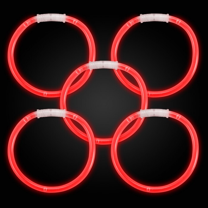 10 Inch Glow Stick Bracelets Red - Pack of 100