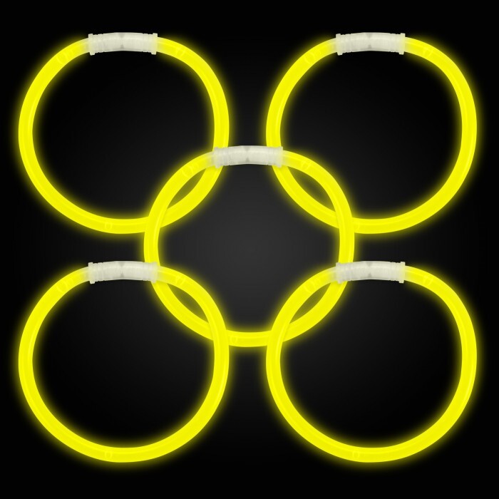 10 Inch Glow Stick Bracelets Yellow - Pack of 100