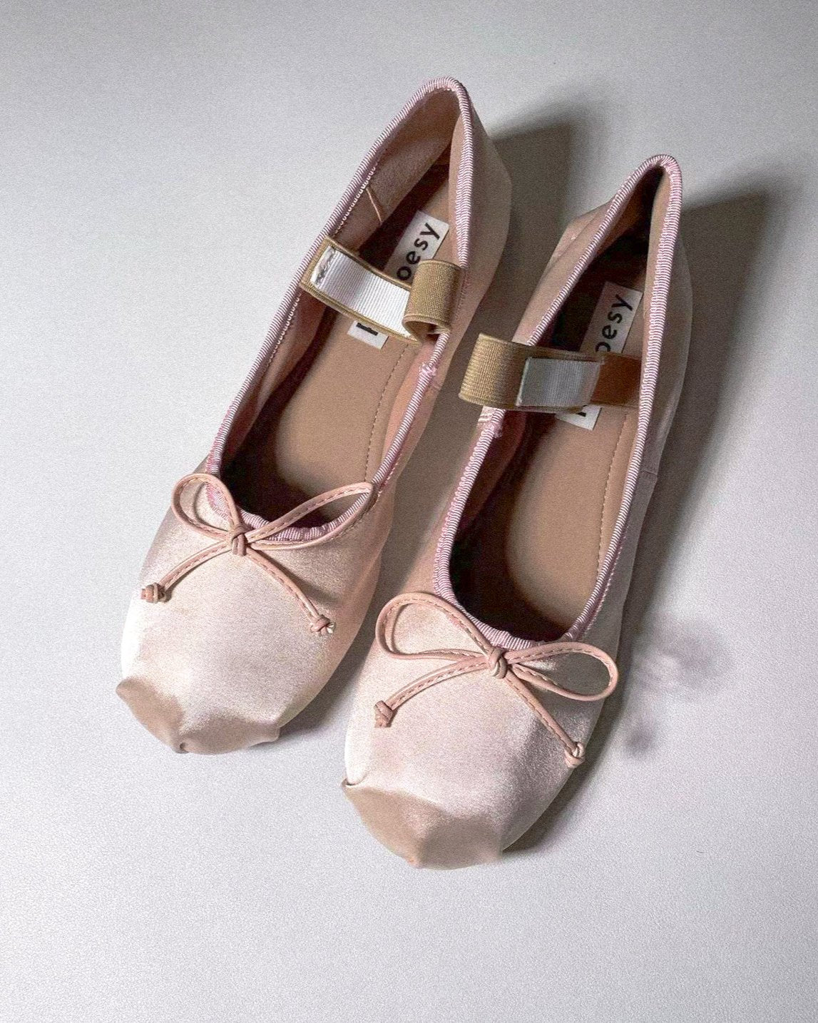 Satin Round Toe Ballerinas