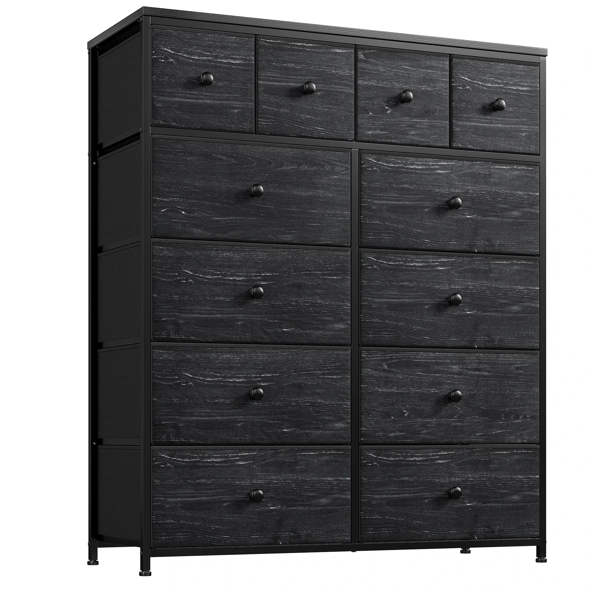 Enhomee Black Bedroom Dresser with 12 Drawers, Chest of Drawers For Bedroom