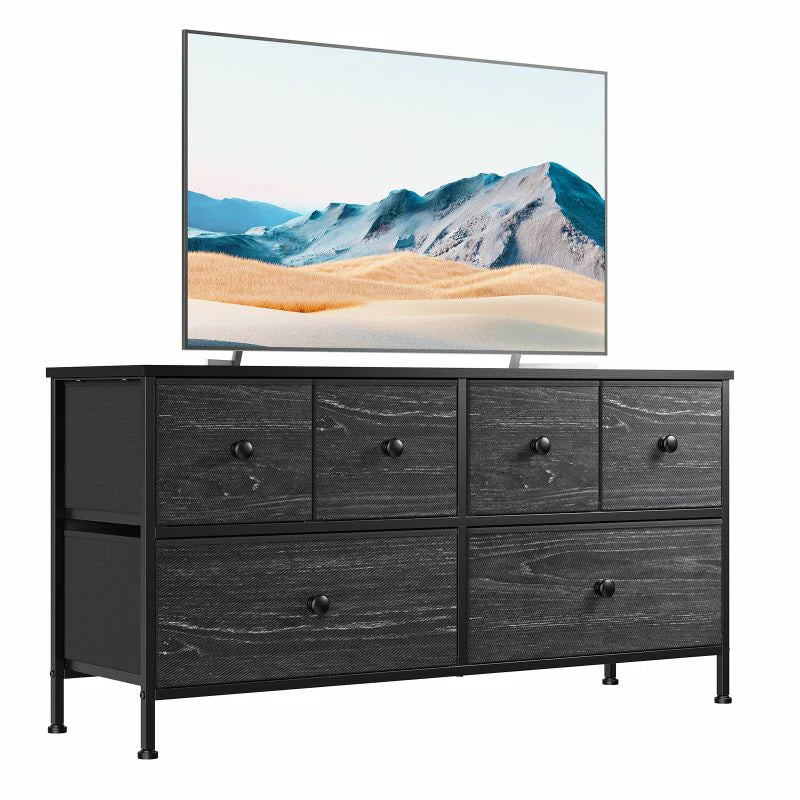 Raybee Dresser TV Stand with 6 Drawers  for Bedroom with Ample Storage