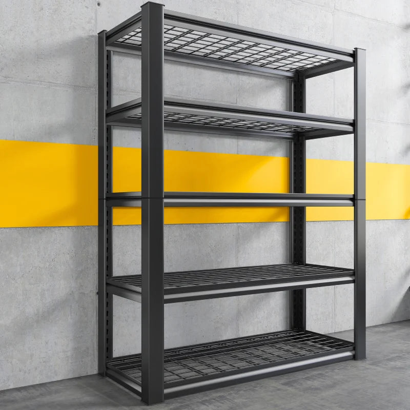 REIBII 2000LBS Garage Shelving, 5-Tier Adjustable Metal Utility Shelves for Basement