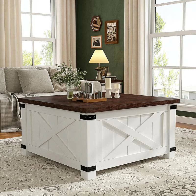 Raybee 35.6" Wide Lift Top Coffee Table,Square Coffee Table with 18.3" Deep Storage