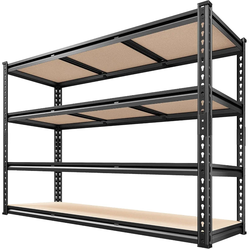 REIBII 2500LBS Garage Shelving Heavy Duty, 48" W Adjustable Metal Storage Shelves, Utility Rack