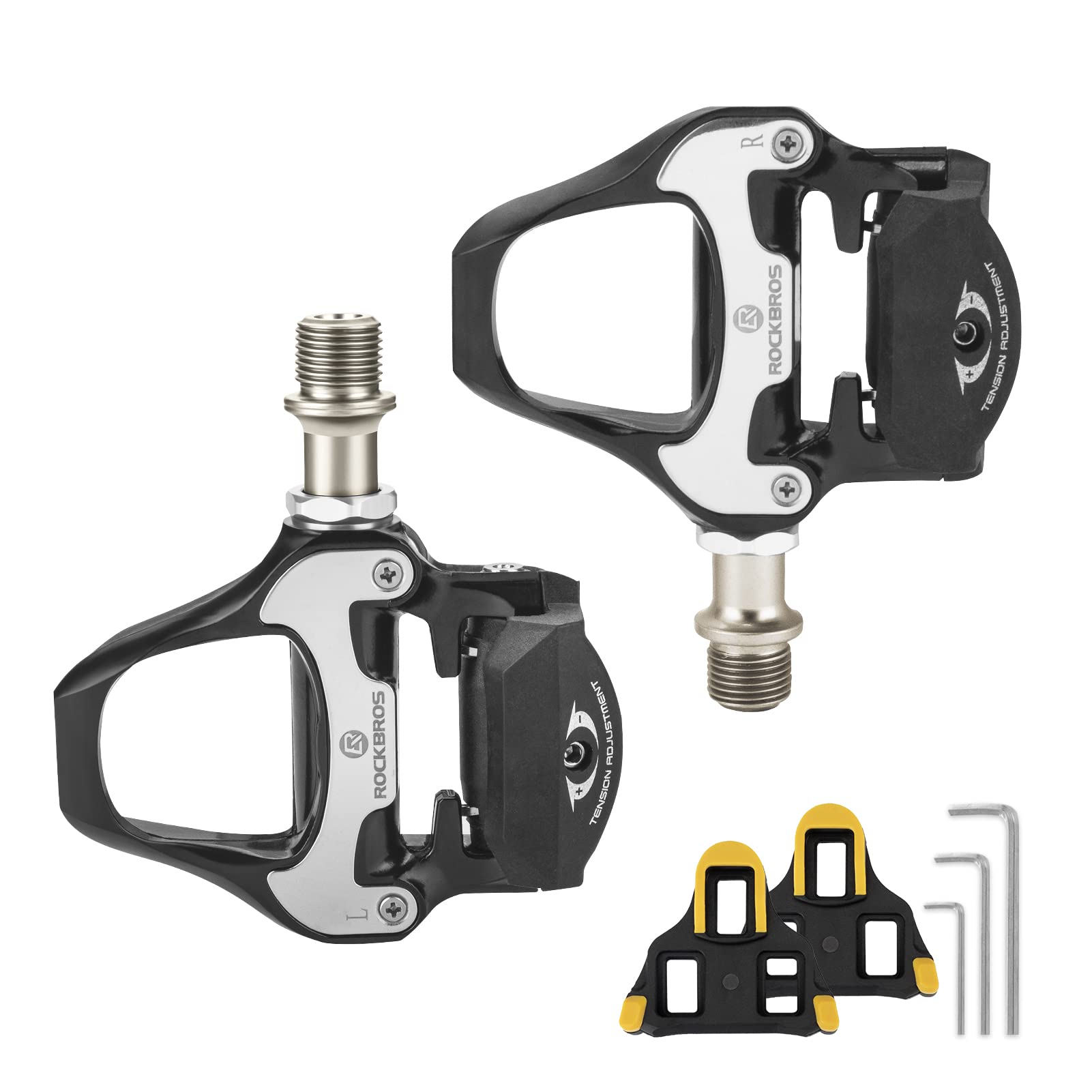 ROCKBROS Lightweight Clipless Pedals with Cleats Compatible with SPD-SL