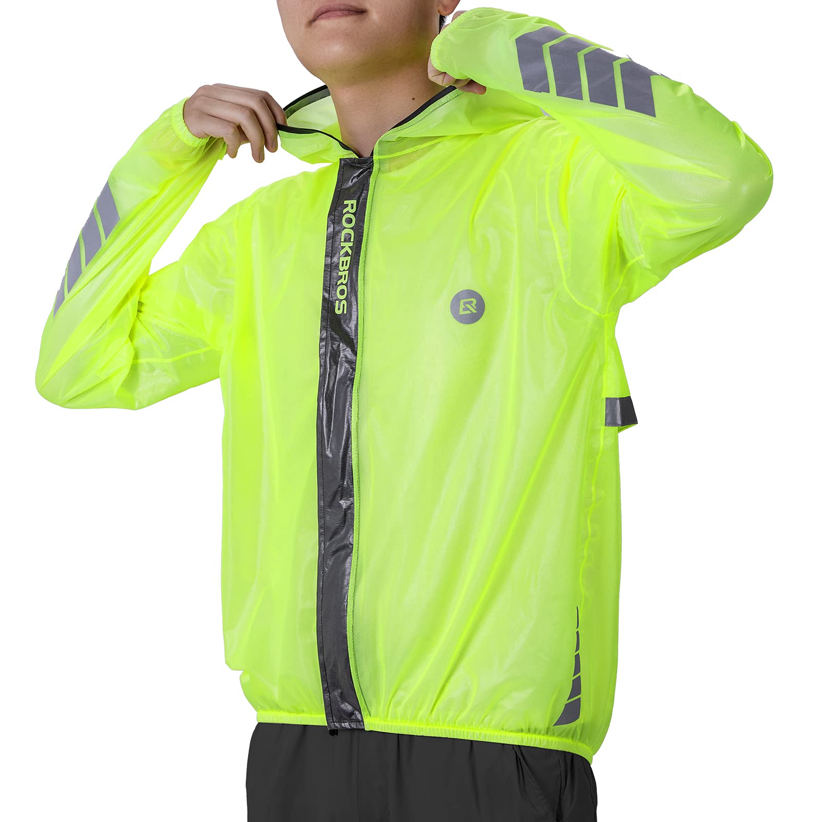 ROCKBROS Men's 100% Waterproof Cycling Rain Suit - Breathable Jacket & Pants for Heavy Rain