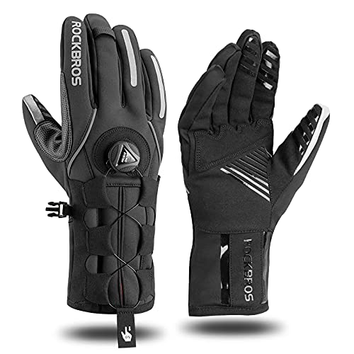 ROCKBROS Winter Gloves for Men Full Finger Touchscreen Cycling Gloves for Hiking Motorcycle