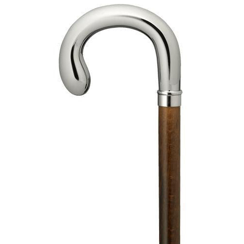 Chrome Crook Handle in Walnut Shaft