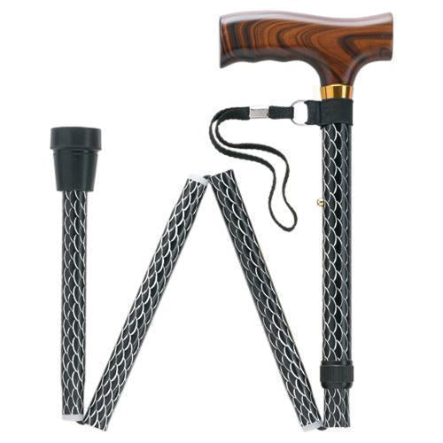 Designer Folding Cane in Black