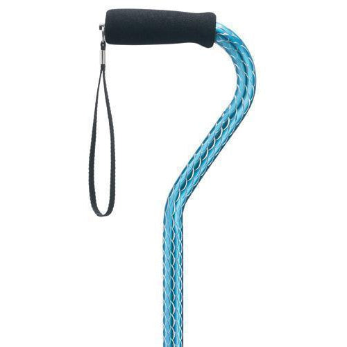 Designer Offset Cane in Blue