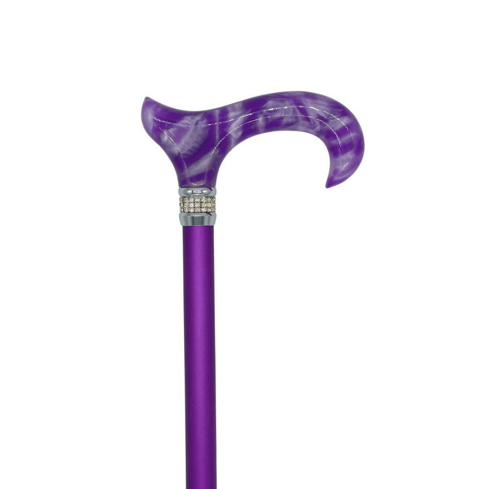 Classy Walking Canes Adjustable Purple with Rhinestone Collar