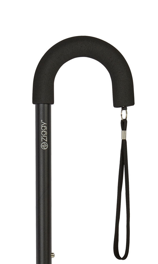 Ziggy Crook Adjustable Cane in Black