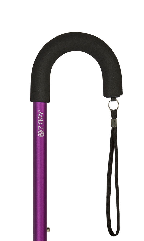 Ziggy Crook Adjustable Cane in Purple