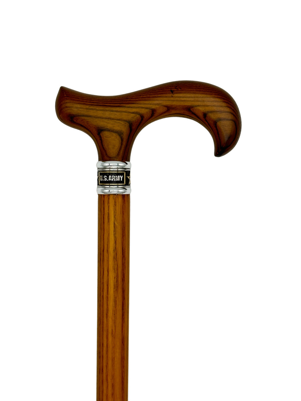 U.S. Army Collar on Natural Wood Shaft with Derby Handle