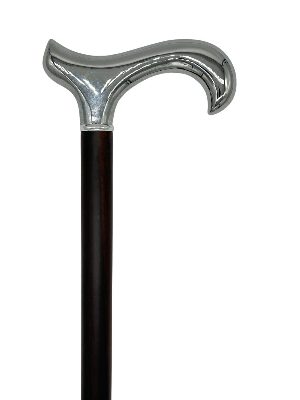 Classy Canes Chrome Plated Derby Handle on a Beautiful Solid Ebony Wood Shaft