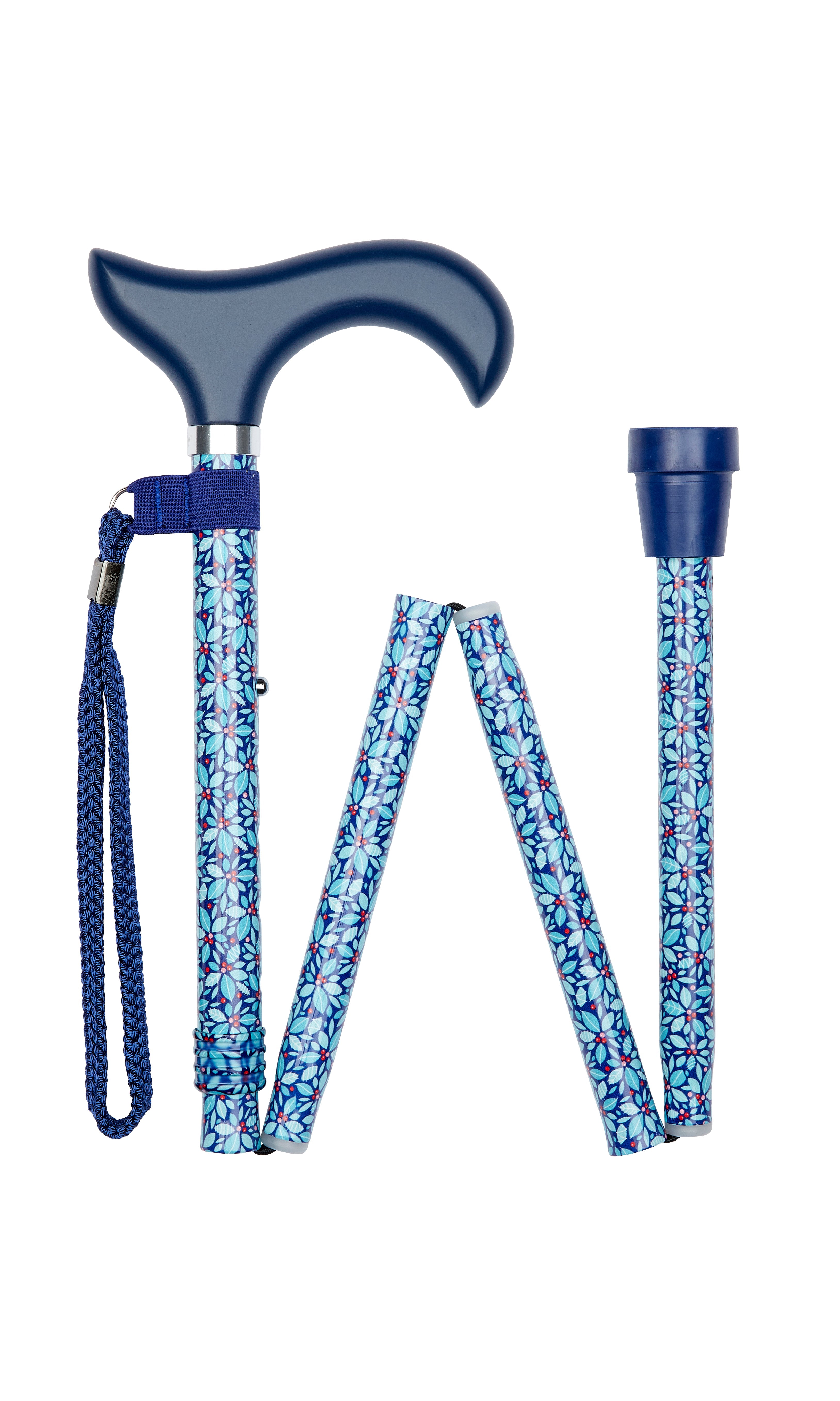 Folding Pattern Folding Cane in Blue Foral