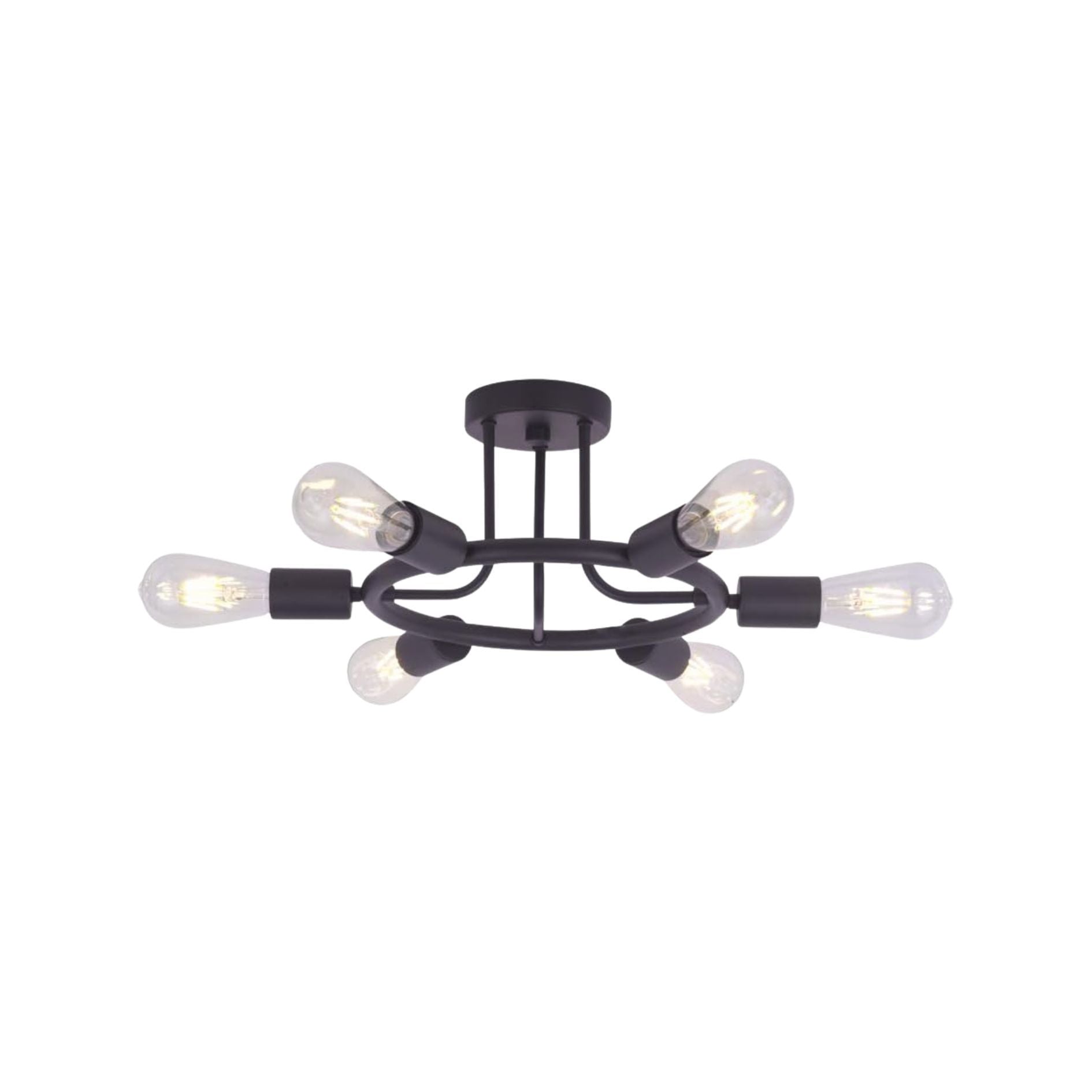 TM HOME 6 Light  Modern Sputnik Lights Semi Flush Mount Ceiling Light Oil-Rubbed Bronze Finished